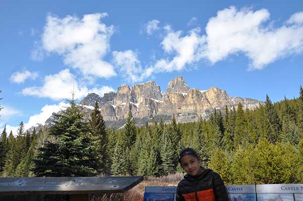 Banff Driving stop: Banff Castle Mountain from Bow Valley Parkway